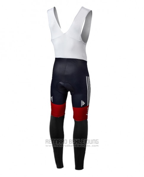 2016 Fahrradbekleidung Sky Champion Regno Unito Wei und Rot Trikot Langarm und Tragerhose - zum Schließen ins Bild klicken